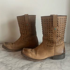 Brown Fluevog Cowboy-style Boots